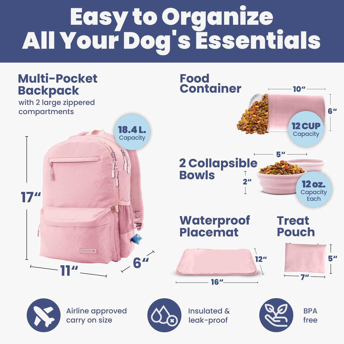 The Original Doggy Bag® Backpack for Dog Supplies