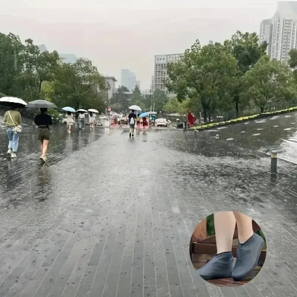 Shoe Waterproof Cover 1 Pair of Outdoor Rubber Rain Boot Covers Silicone Waterproof Shoe Covers Rainy Day Shoe Covers Shoes Gear