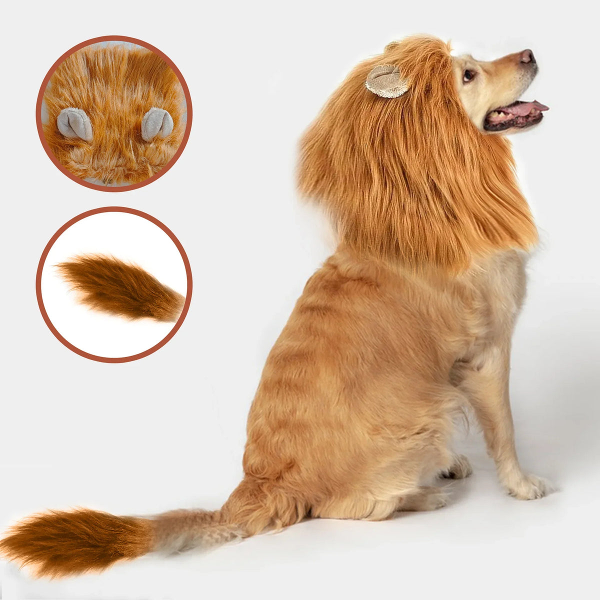 1pc, Lion Mane for Dog Costume, Realistic Funny Lion Wig for Medium to Large Sized Dogs, Halloween Fancy Dog Lion Mane