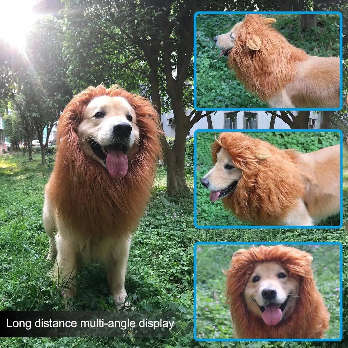 1pc, Lion Mane for Dog Costume, Realistic Funny Lion Wig for Medium to Large Sized Dogs, Halloween Fancy Dog Lion Mane