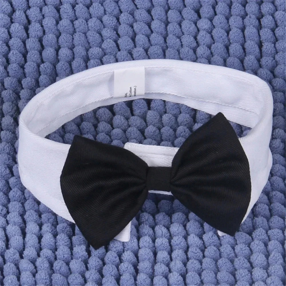 Adjustable Formal Puppy Dog Bowtie Collar Tuxedo Collar Neck Tie for Small Dogs and Cats Pet Party Wedding Grooming Costumes