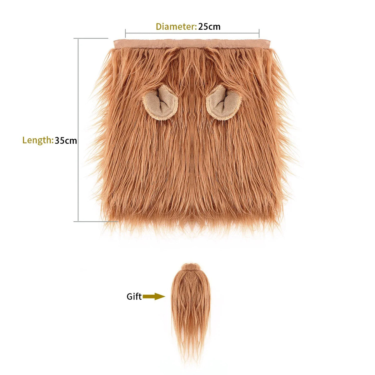 1pc, Lion Mane for Dog Costume, Realistic Funny Lion Wig for Medium to Large Sized Dogs, Halloween Fancy Dog Lion Mane