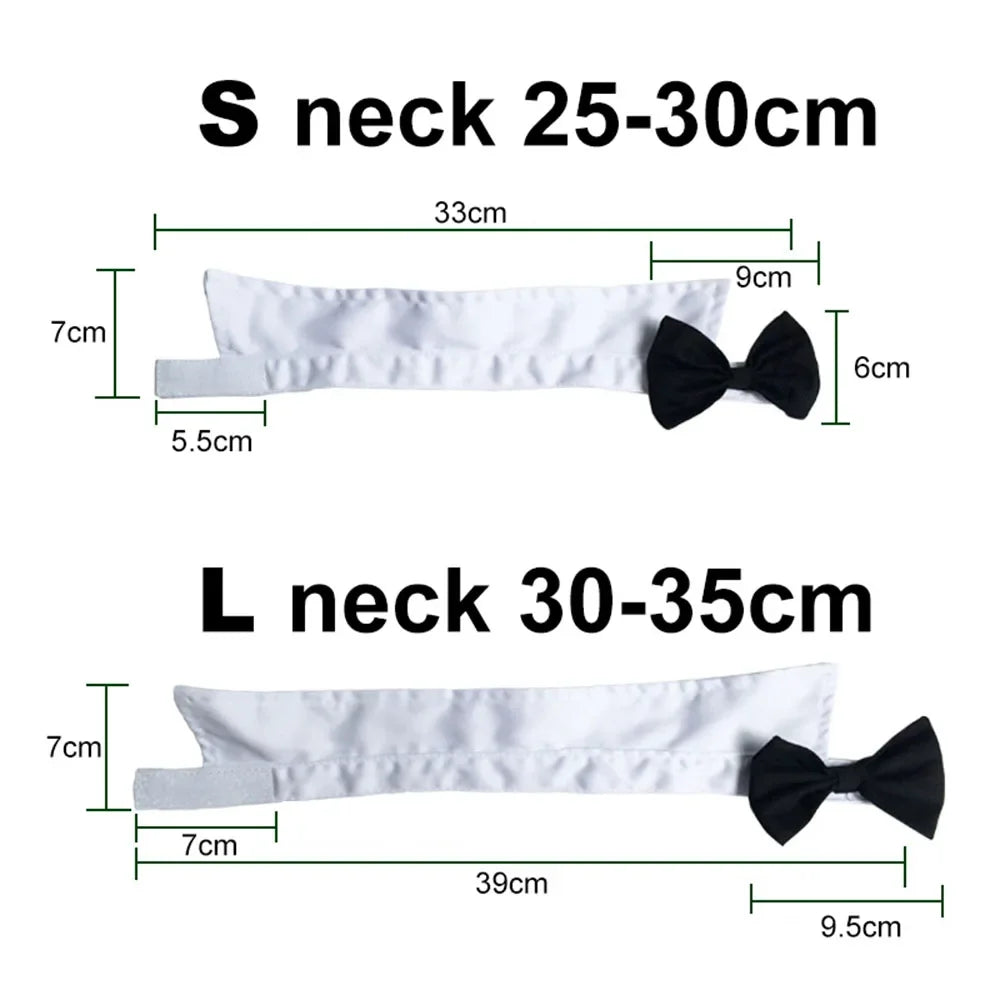 Adjustable Formal Puppy Dog Bowtie Collar Tuxedo Collar Neck Tie for Small Dogs and Cats Pet Party Wedding Grooming Costumes