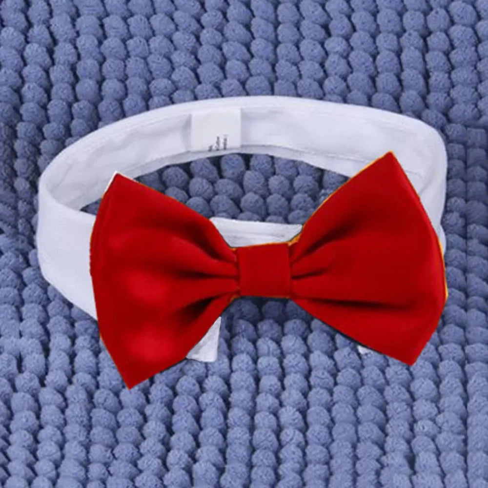 Adjustable Formal Puppy Dog Bowtie Collar Tuxedo Collar Neck Tie for Small Dogs and Cats Pet Party Wedding Grooming Costumes