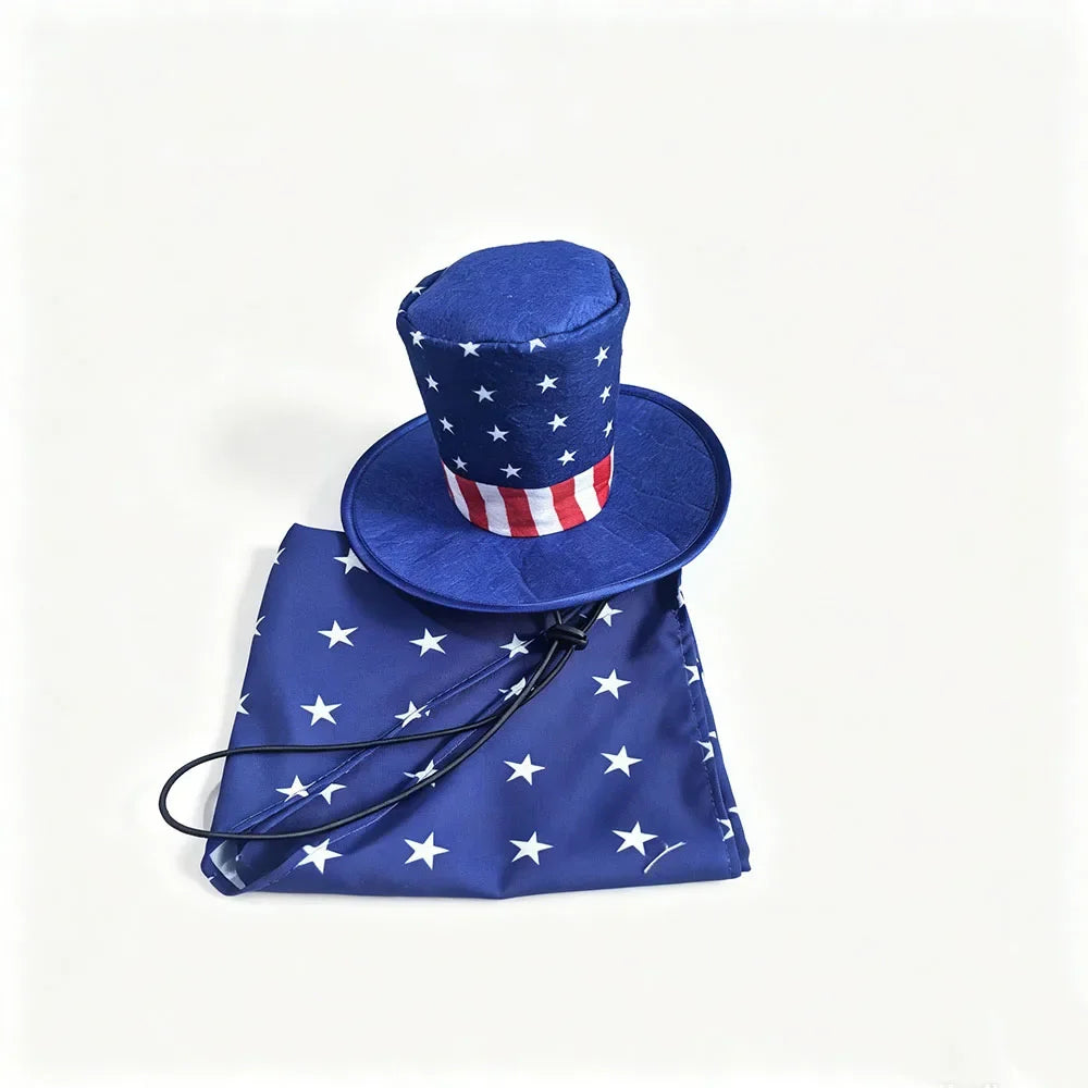 Dog Costume Independence Day Dog Outfit American Flag Pet Dog Hat Bandana Bow Tie Triangle Scarf for Dogs Cats Puppy Kitten