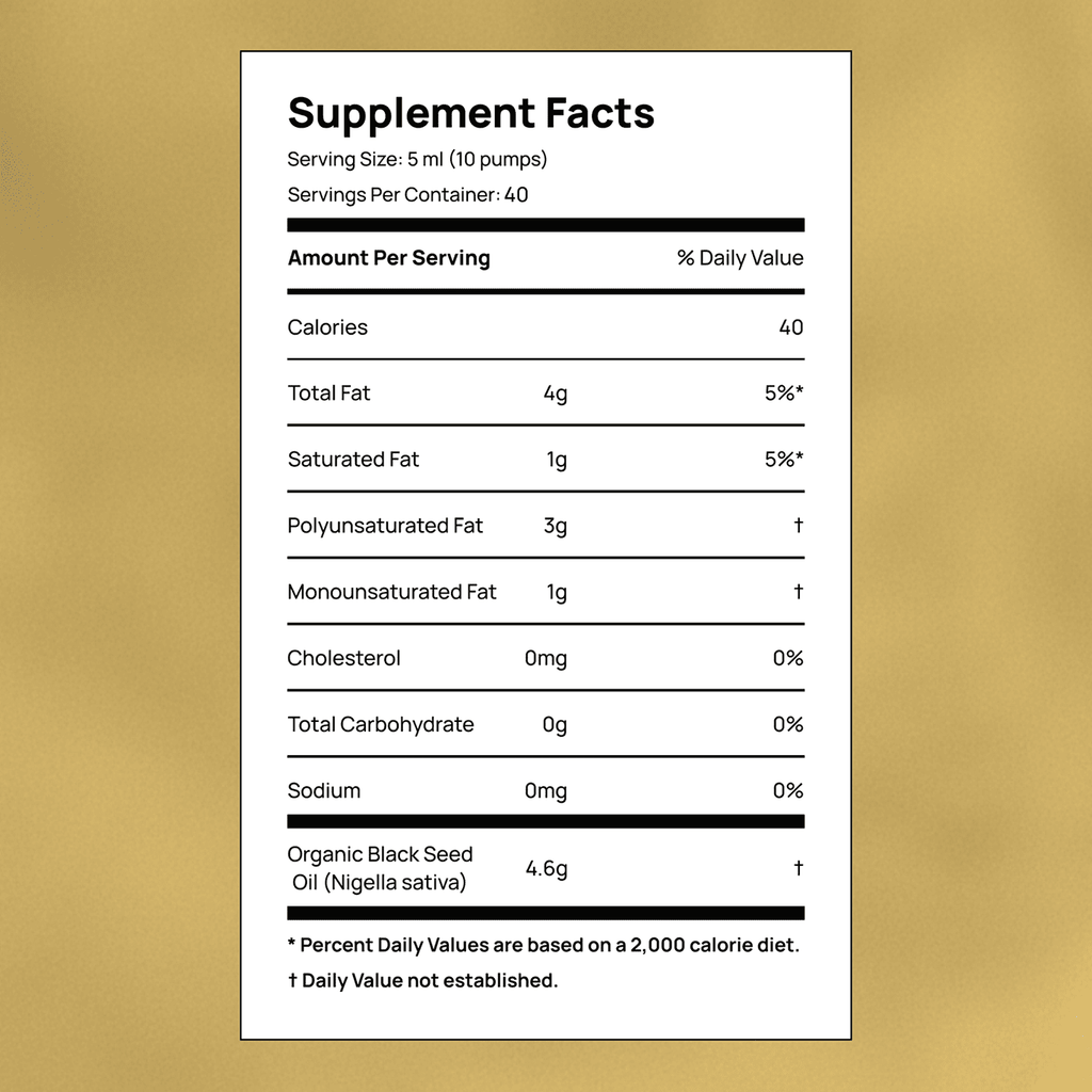 High Potency Cold-Pressed Organic Black Seed Oil with 3% Thymoquinone