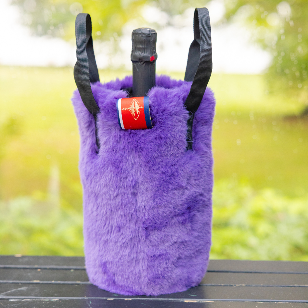 Faux Fur Wine Tote