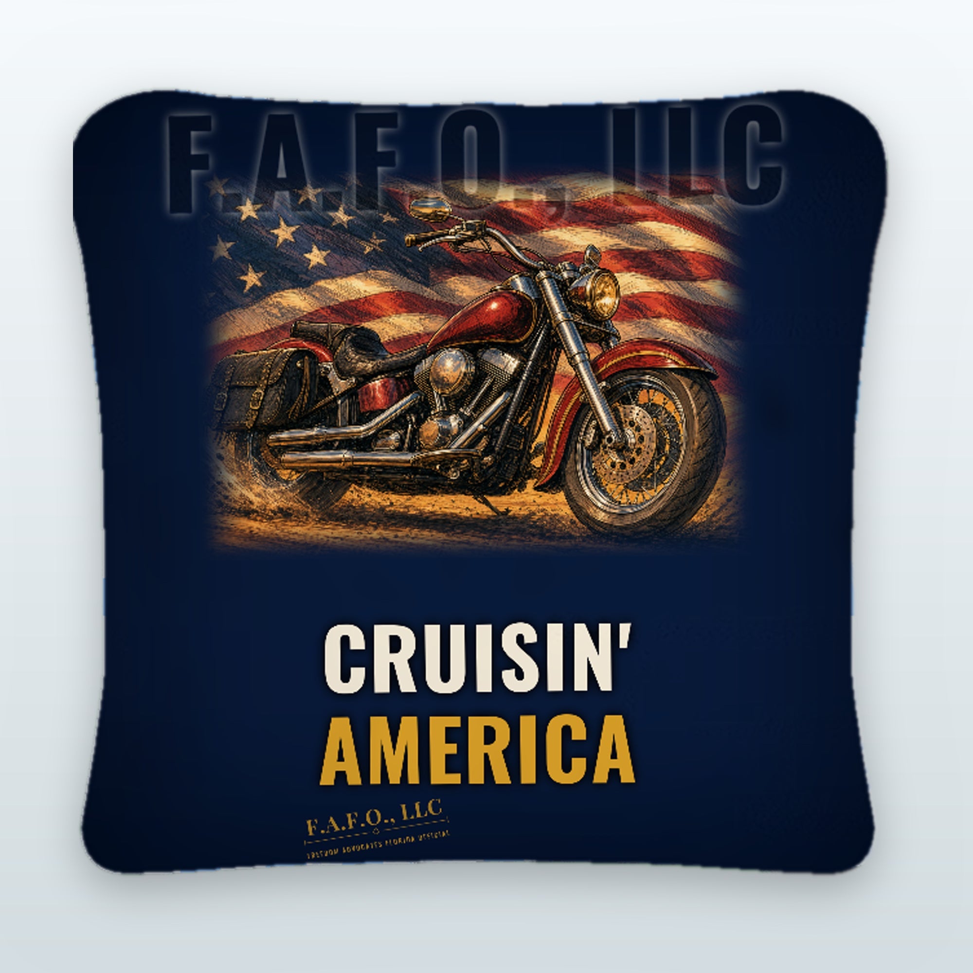 Cruisin' America 6in Synergy Pro dual-sided regulation cornhole bag - Freedom Advocates Florida Official, LLC