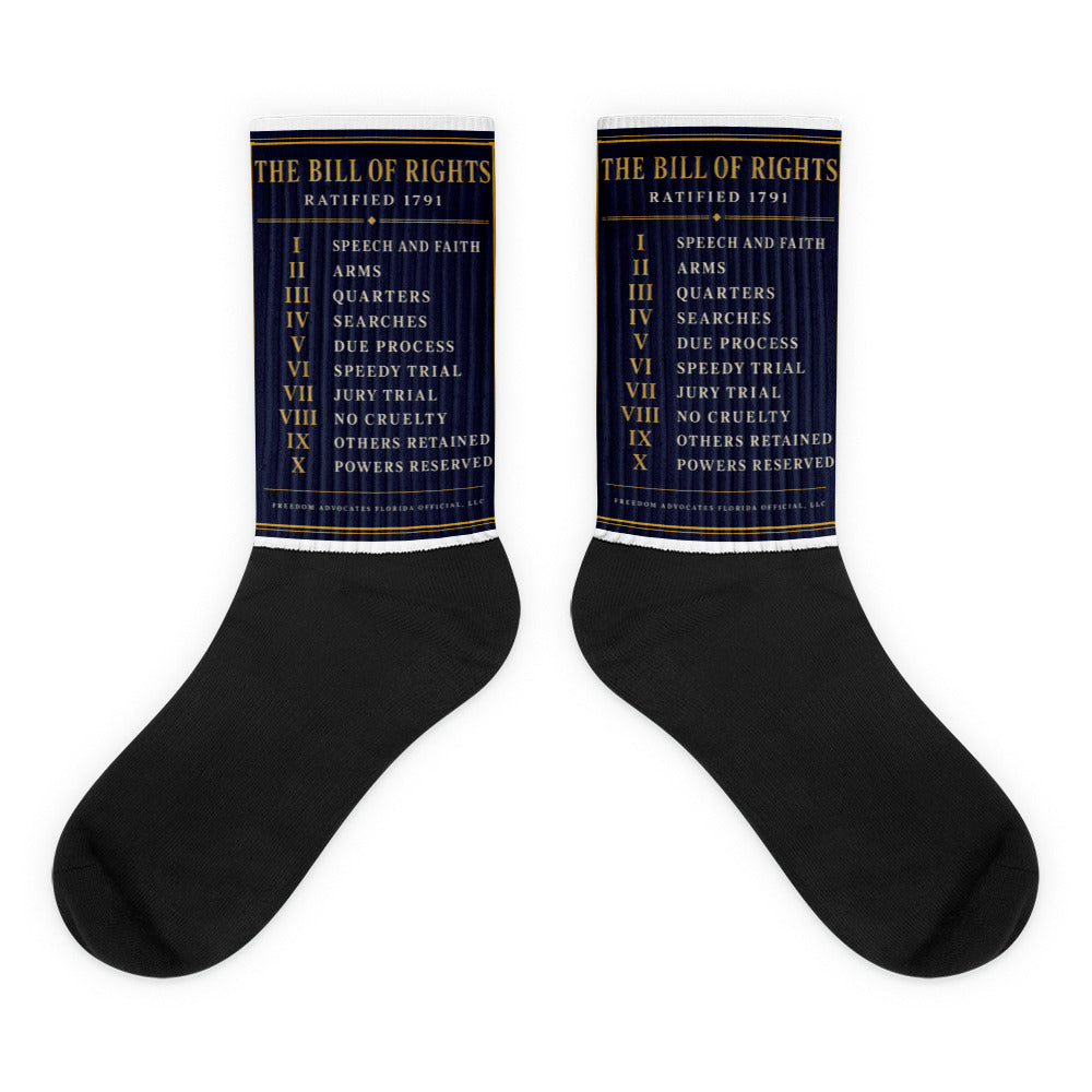 The Bill of Rights 1791 printed on sublimated crew socks - Freedom Advocates Florida Official, LLC