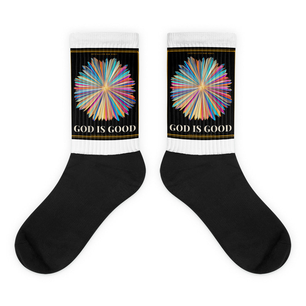 God Is Good printed on sublimated crew socks - Freedom Advocates Florida Official, LLC