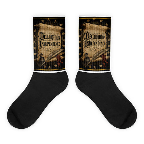 The Declaration of Independence 1776 printed on sublimated crew socks - Freedom Advocates Florida Official, LLC