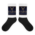F.A.F.O. Crest printed on sublimated crew socks - Freedom Advocates Florida Official, LLC