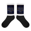 Luke 16:10 printed on sublimated crew socks - Freedom Advocates Florida Official, LLC
