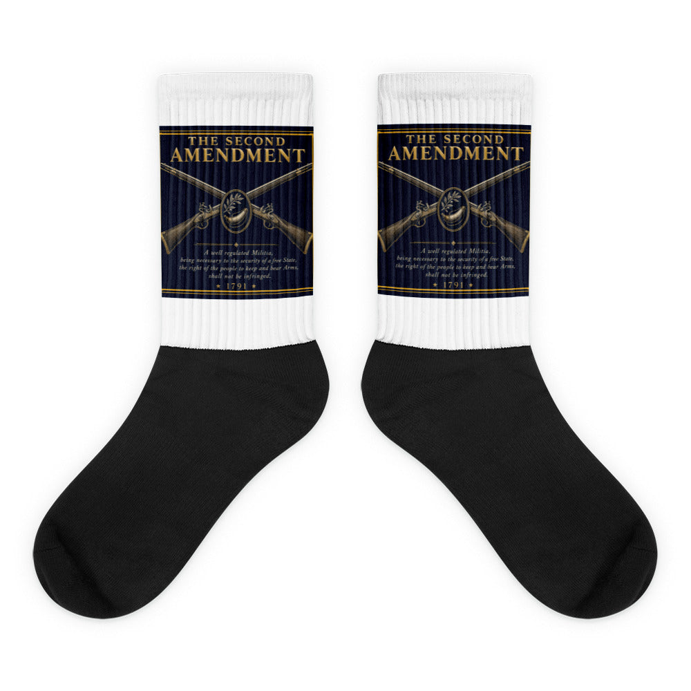 The Second Amendment 1791 printed on sublimated crew socks - Freedom Advocates Florida Official, LLC