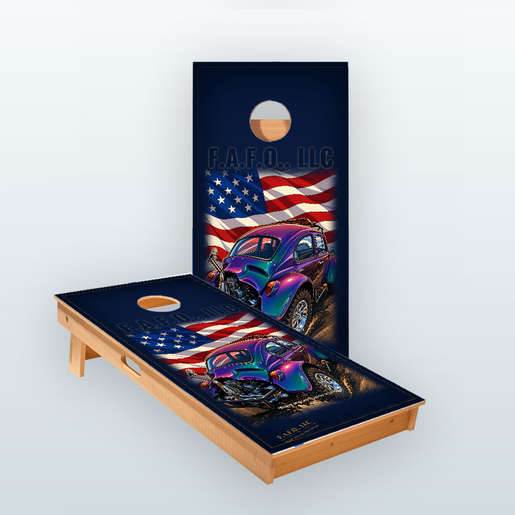 American Baja Custom Star 2x4 regulation cornhole board set, 9-ply Baltic birch - Freedom Advocates Florida Official, LLC