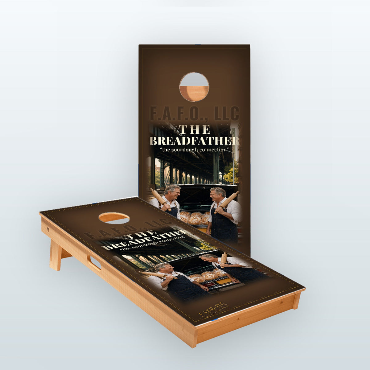 The Breadfather Custom Star 2x4 regulation cornhole board set, 9-ply Baltic birch - Freedom Advocates Florida Official, LLC