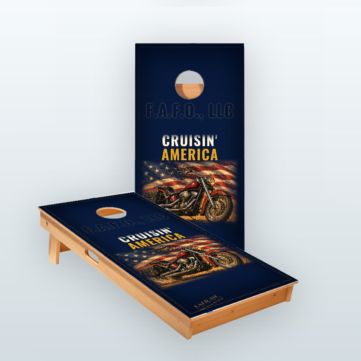 Cruisin' America Custom Star 2x4 regulation cornhole board set, 9-ply Baltic birch - Freedom Advocates Florida Official, LLC