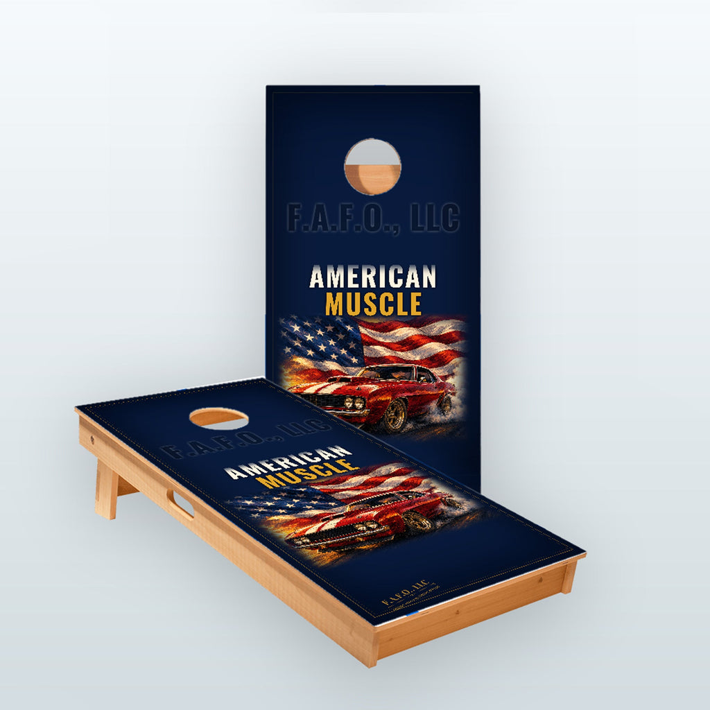 American Muscle Custom Star 2x4 regulation cornhole board set, 9-ply Baltic birch - Freedom Advocates Florida Official, LLC
