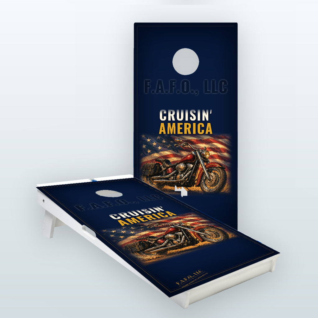 Cruisin' America Custom All-Weather 2x4 regulation cornhole board set, Versatex PVC - Freedom Advocates Florida Official, LLC