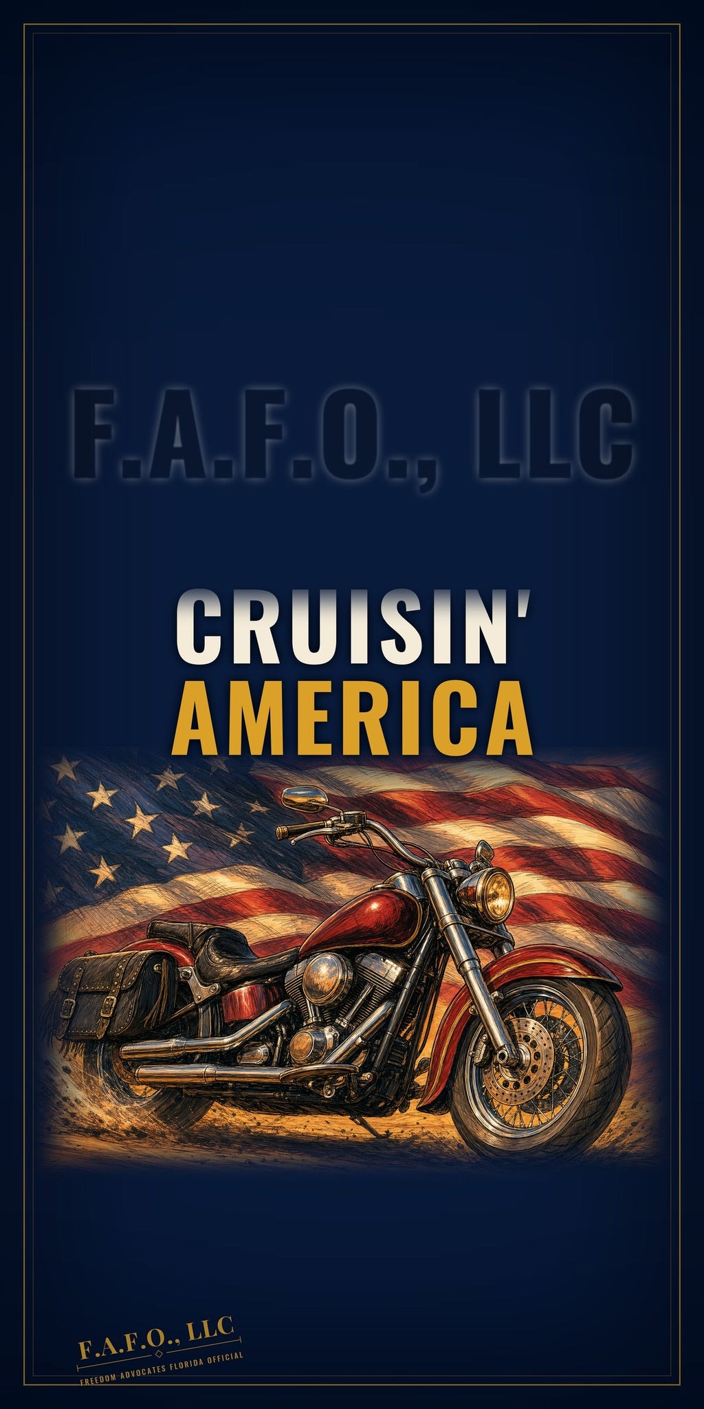 Cruisin' America cornhole board top - Freedom Advocates Florida Official, LLC
