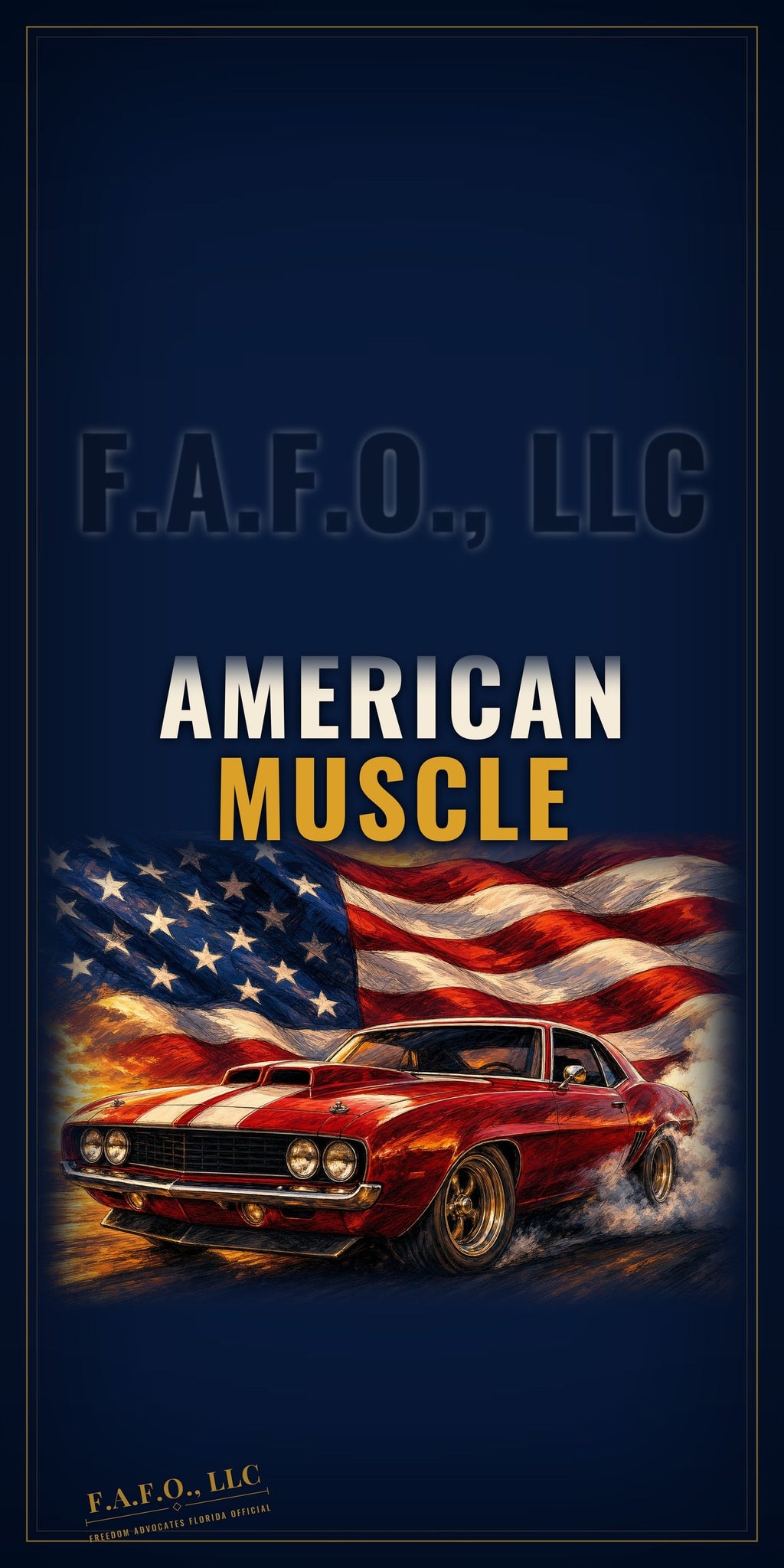 American Muscle cornhole board top - Freedom Advocates Florida Official, LLC