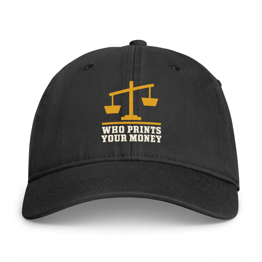 The Fed vs The Treasury on a Black Closed-Back Washed Cap - coastal washed closed-back cap, direct-to-film print - Freedom Advocates Florida Official, LLC