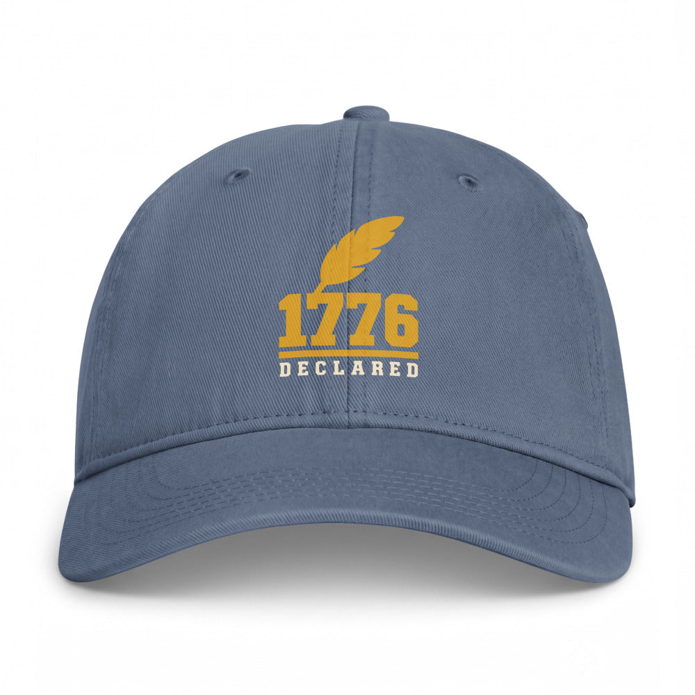 The Declaration of Independence 1776 printed on a Blue Jean washed cotton cap - Freedom Advocates Florida Official, LLC