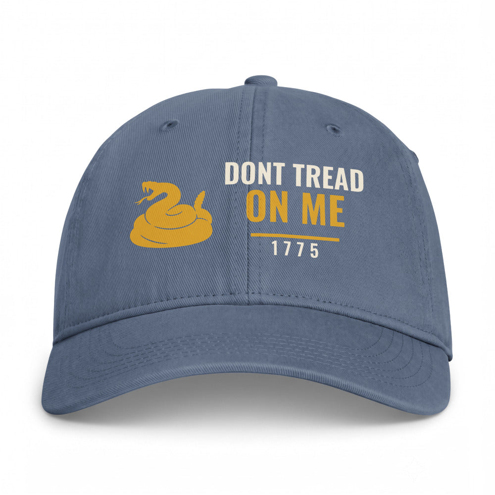 Don't Tread On Me 1775 printed on a Blue Jean washed cotton cap - Freedom Advocates Florida Official, LLC
