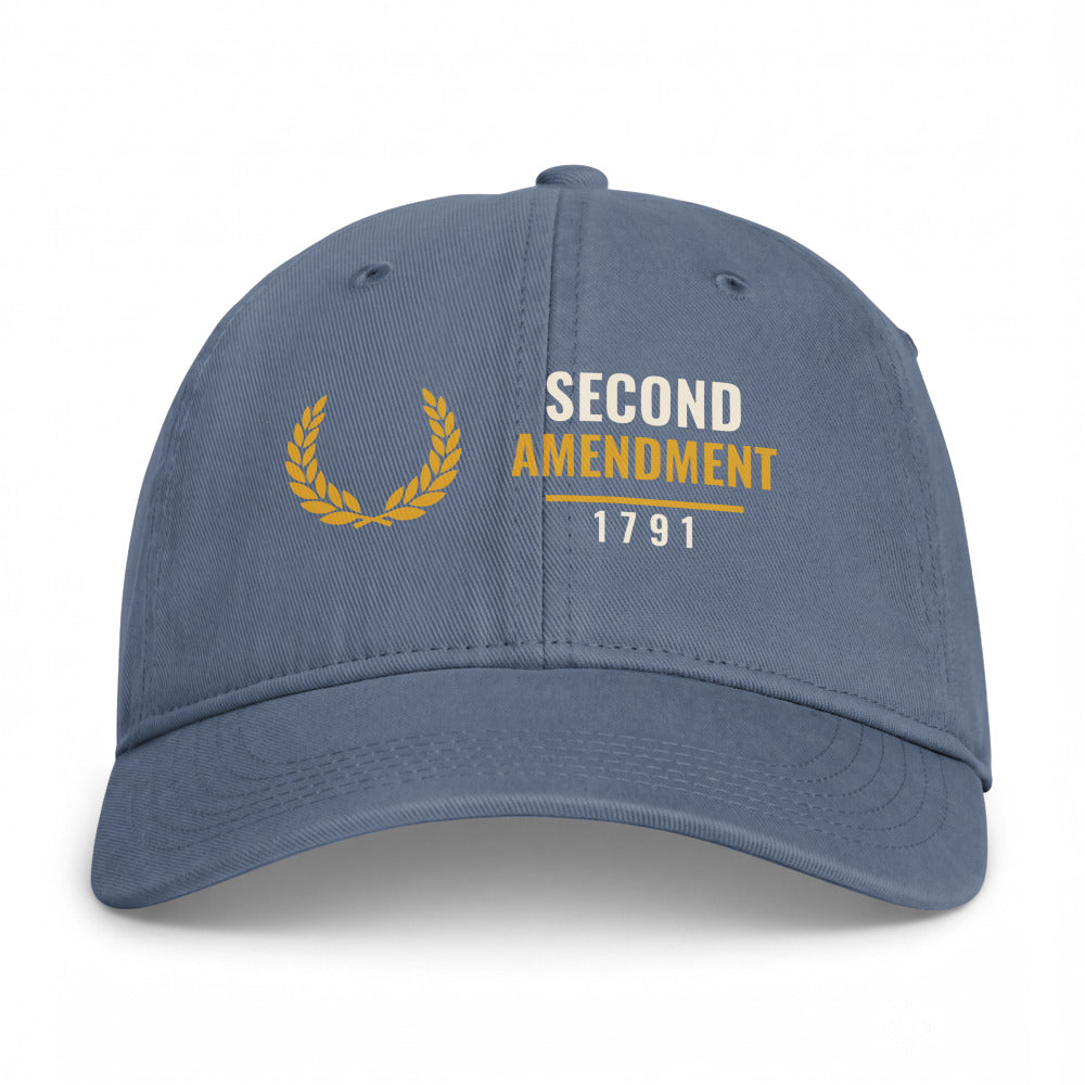 The Second Amendment 1791 printed on a Blue Jean washed cotton cap - Freedom Advocates Florida Official, LLC