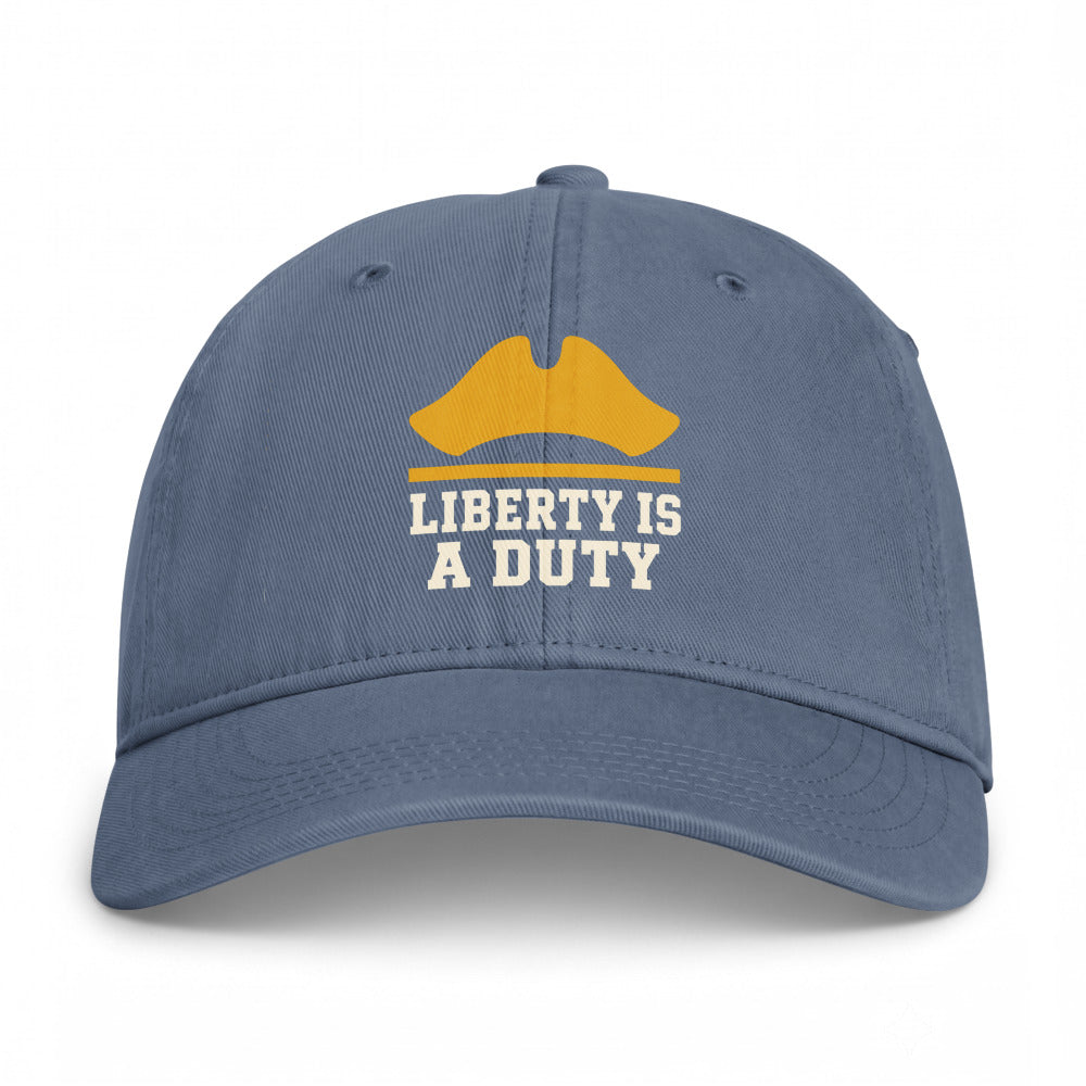 The Founders on a Blue Jean Closed-Back Washed Cap - coastal washed closed-back cap, direct-to-film print - Freedom Advocates Florida Official, LLC