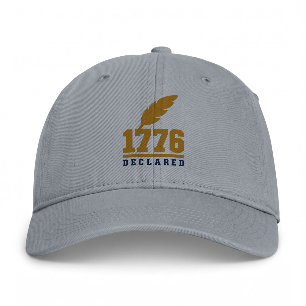 Declaration of Independence 1776 on a Granite Closed-Back Washed Cap - coastal washed closed-back cap, direct-to-film print - Freedom Advocates Florida Official, LLC