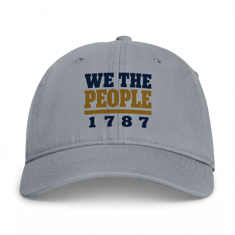 We The People 1787 on a Granite Closed-Back Washed Cap - coastal washed closed-back cap, direct-to-film print - Freedom Advocates Florida Official, LLC