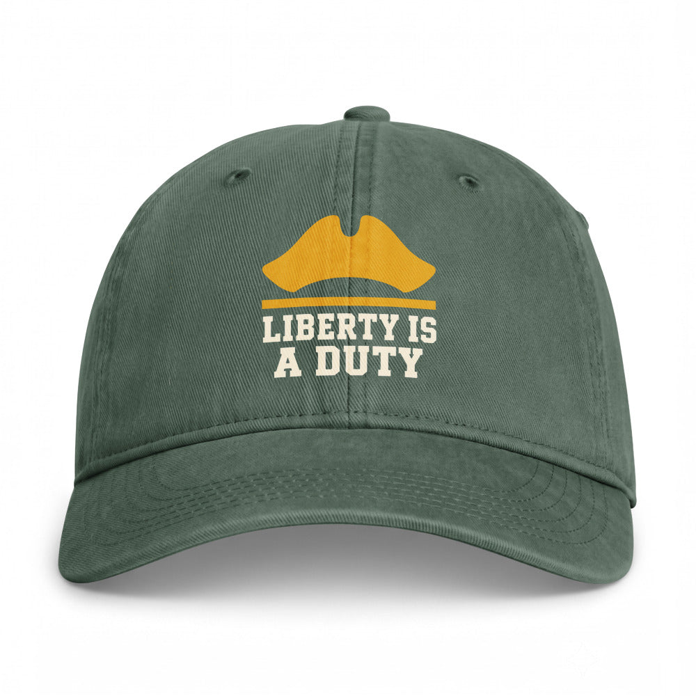 The Founders on a Moss Closed-Back Washed Cap - coastal washed closed-back cap, direct-to-film print - Freedom Advocates Florida Official, LLC