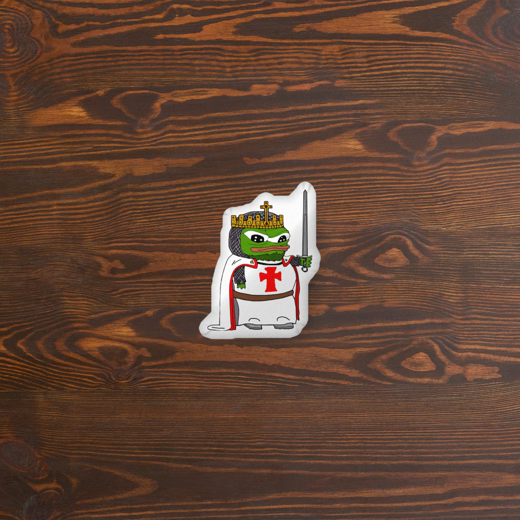 Crusader Pepe Dreams of Glory Custom Shaped Pillow - Deus Vult
