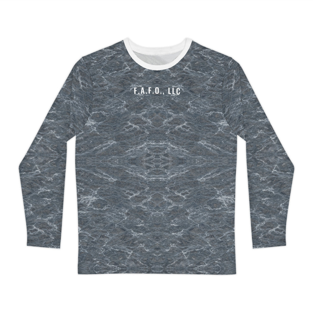 Atlantic Northeast all-over fishing shirt, real Printful front mockup, Striped bass - Freedom Advocates Florida Official, LLC