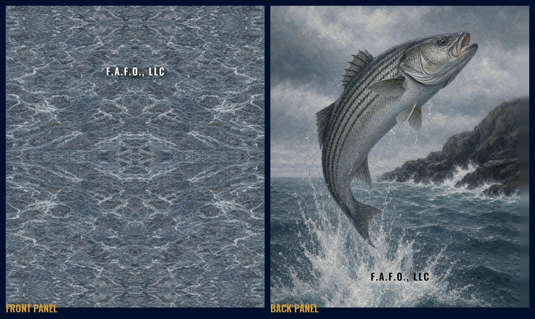 atlantic-northeast front and back panels, company name with soft drop shadow