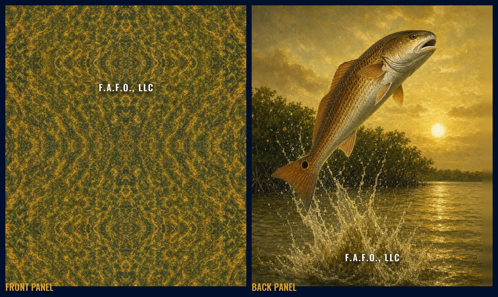 florida-inshore front and back panels, company name with soft drop shadow