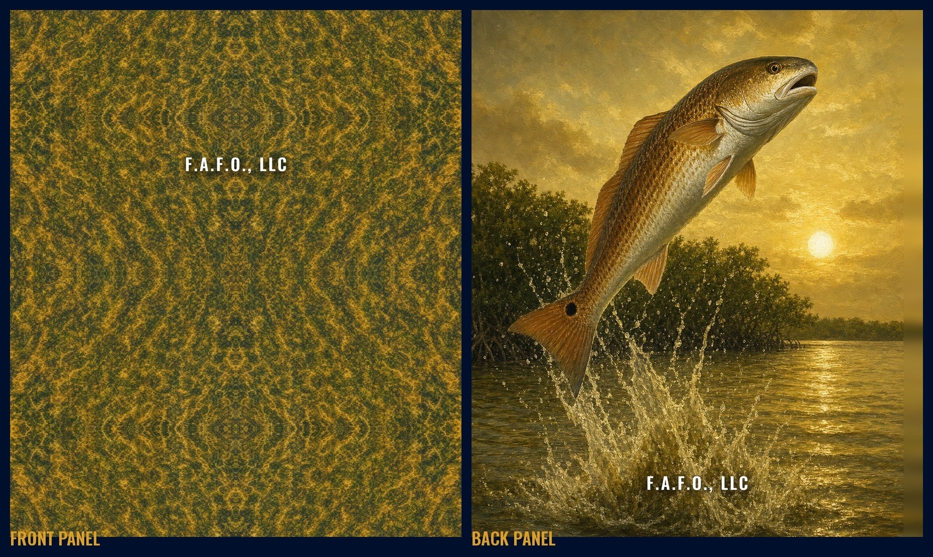 florida-inshore front and back panels, company name with soft drop shadow