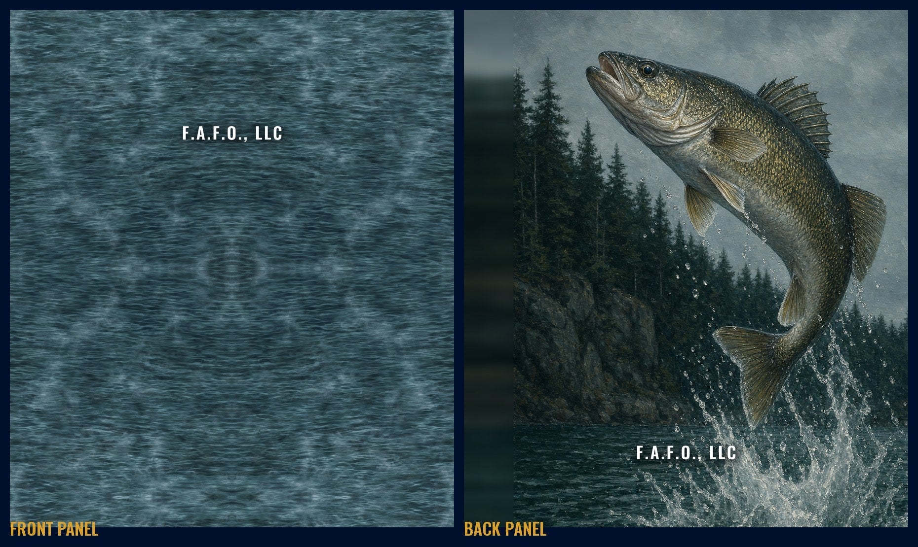 great-lakes front and back panels, company name with soft drop shadow