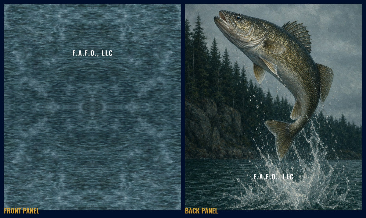 Great Lakes all-over fishing shirt, front and back panels, Walleye - Freedom Advocates Florida Official, LLC