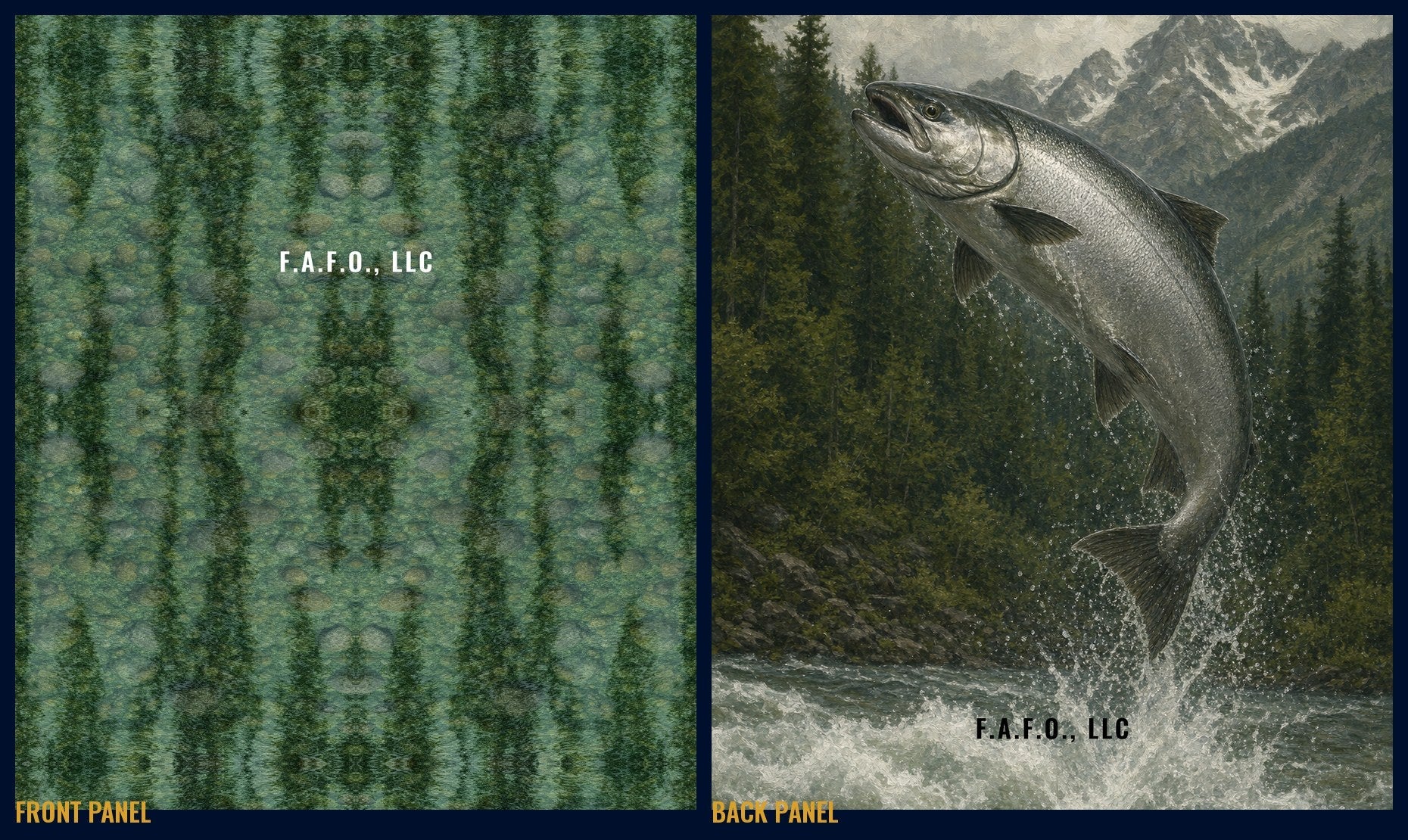 Pacific Northwest all-over fishing shirt, front and back panels, Chinook salmon - Freedom Advocates Florida Official, LLC