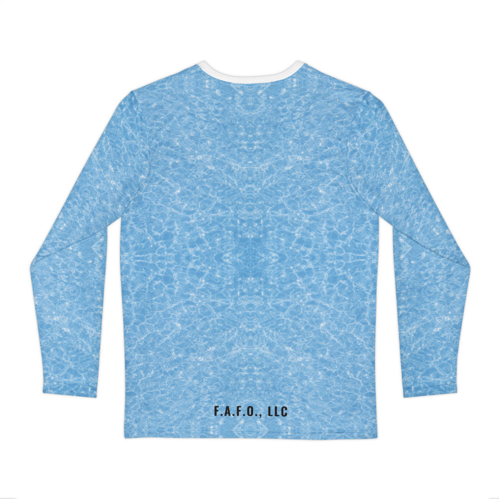 Plain Sky all-over fishing shirt, real Printful back mockup, pattern only - Freedom Advocates Florida Official, LLC
