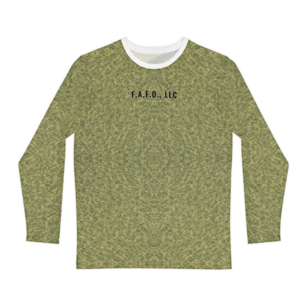 Texas Gulf all-over fishing shirt, real Printful front mockup, Spotted seatrout - Freedom Advocates Florida Official, LLC