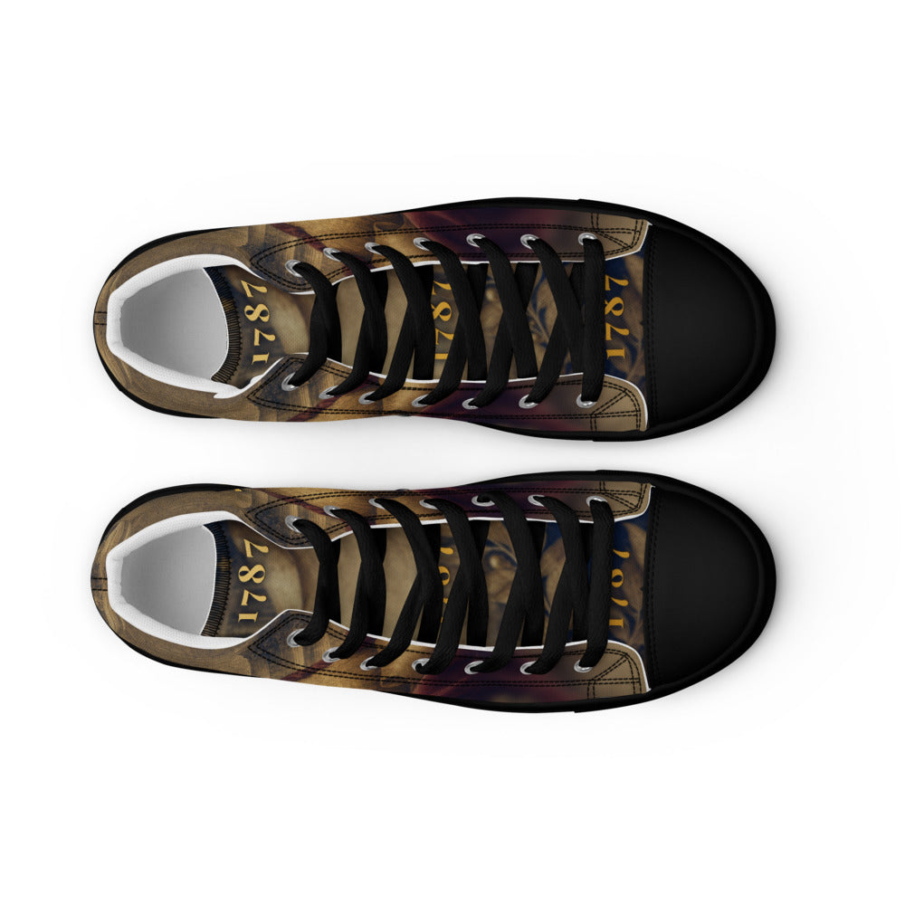 F.A.F.O. full-wrap high-top shoe mockup - top-down pair