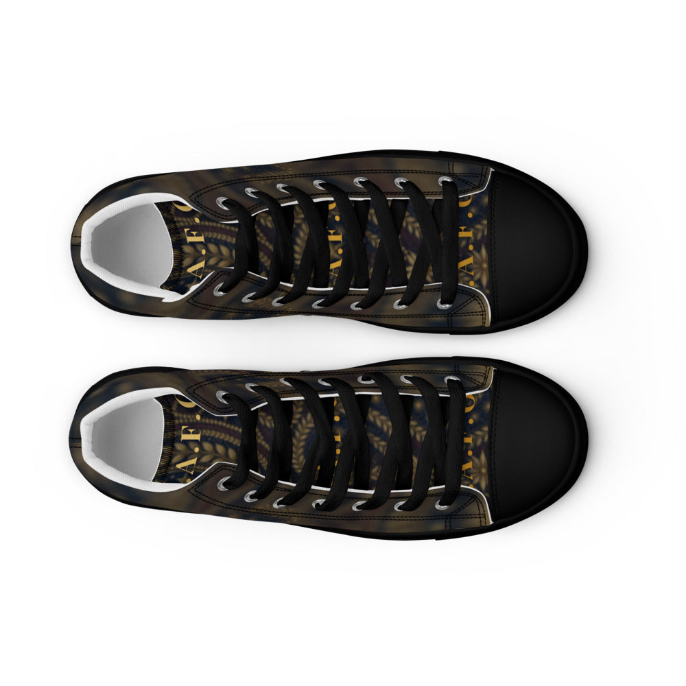 F.A.F.O. full-wrap high-top shoe mockup - top-down pair