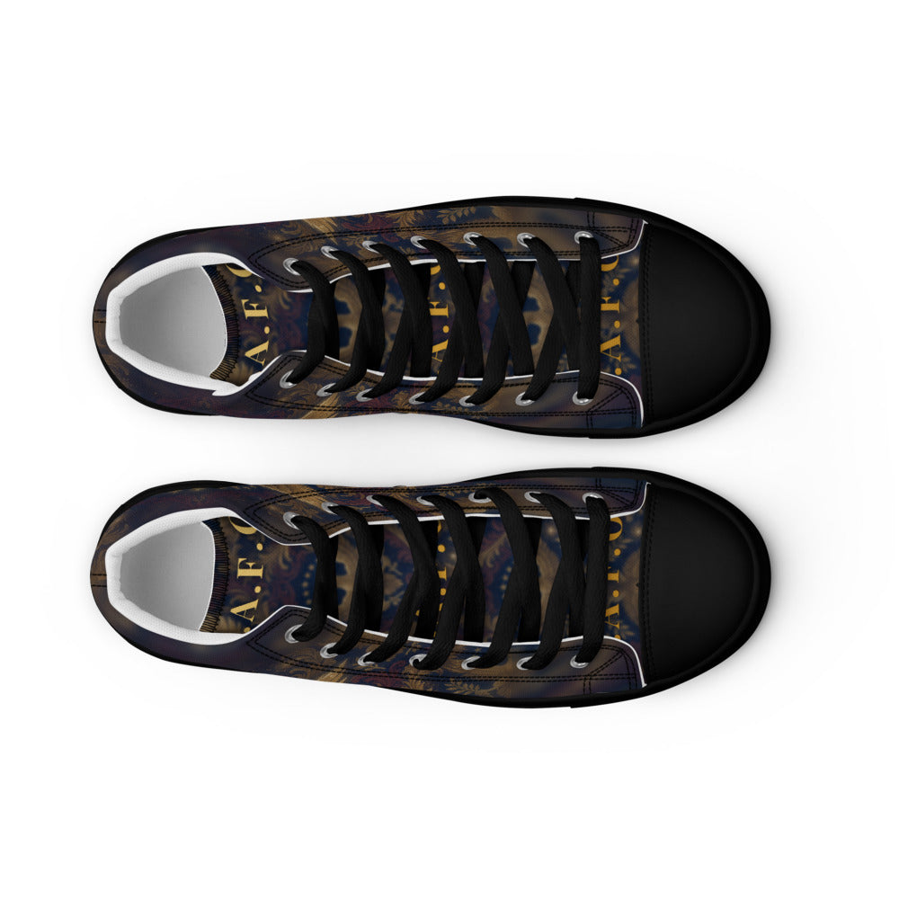 F.A.F.O. full-wrap high-top shoe mockup - top-down pair