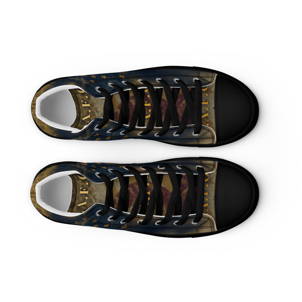 F.A.F.O. full-wrap high-top shoe mockup - top-down pair