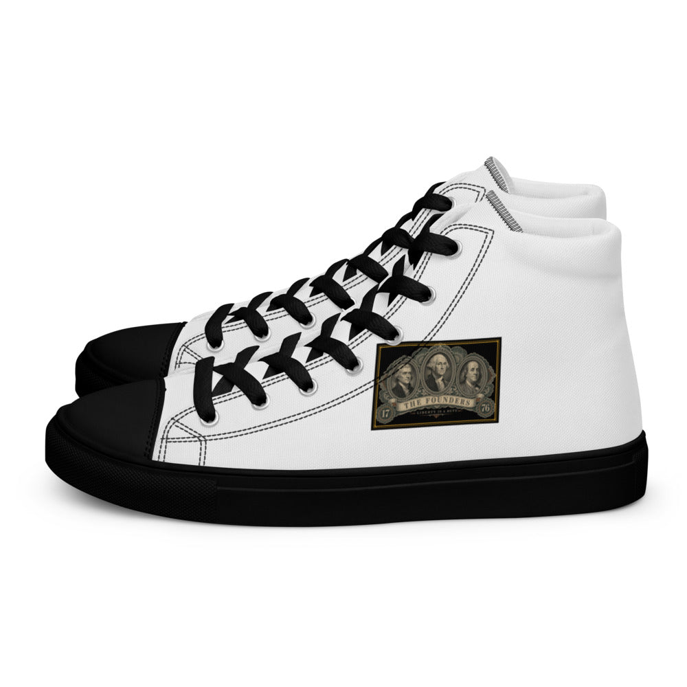 The Founders, Liberty Is A Duty printed on black high-top canvas shoes - Freedom Advocates Florida Official, LLC