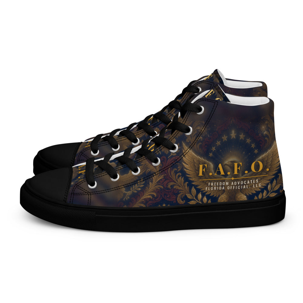 F.A.F.O. full-wrap high-top shoe mockup - left shoe, outer side