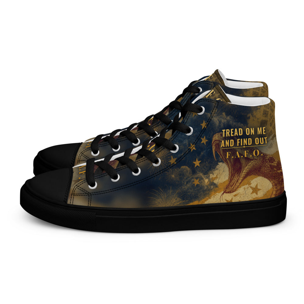 F.A.F.O. full-wrap high-top shoe mockup - left shoe, outer side